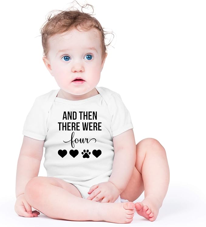 AW Fashions And Then There Were Four Baby Bodysuit Cute Newborn Boy Outfit Funny Baby Romper Girl Clothes