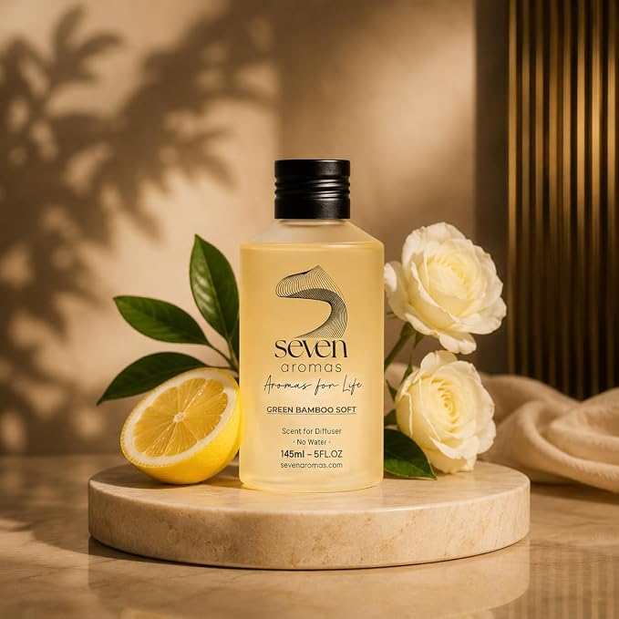 SevenAromas Green Bamboo Soft | 145ml 5oz Hotel Scent Diffuser Oil | Fresh Green | Bamboo, Jasmine & Cedar | Luxury Aromatherapy