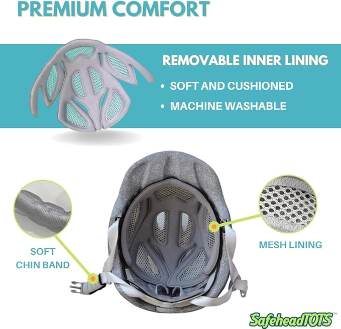 Adjustable Toddler Bike Helmet, Built in Visor with Removable Washable Inner Lining, XS Ages 2-4 Years for Boys and Girls, Perfect for Cycling, Scooters, Orange-Blue