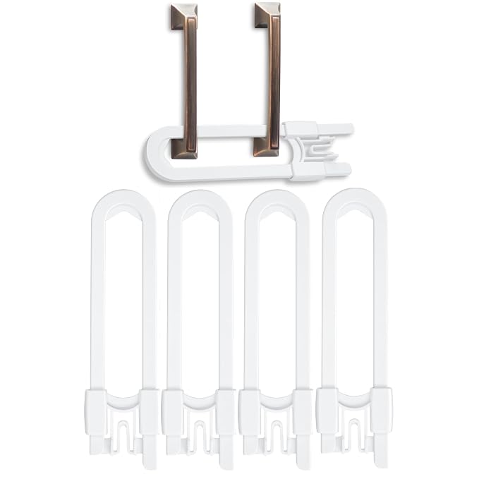Vmaisi Baby Sliding Cabinet Locks - Adjustable U Shaped Child Safety Locks for Cabinets with Handles or Knobs, Childproof Latches for Kitchen Bathroom Storage Cupboards 4 Pack