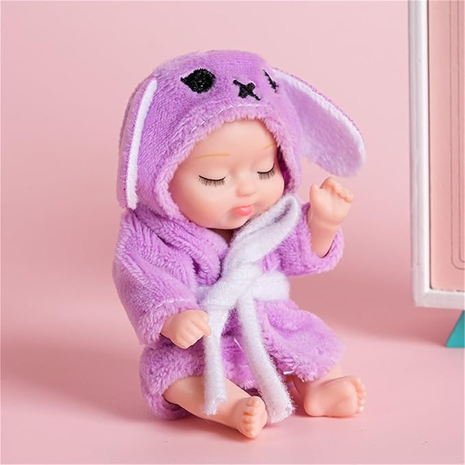 6 Pcs 4.3 Inch Mini Baby Dolls Set with Cute Small Baby Doll Clothes, Child-Safe Role Play Toys for Toddlers Girls Boys Kids 3+ Christmas Birthday Gift Sets
