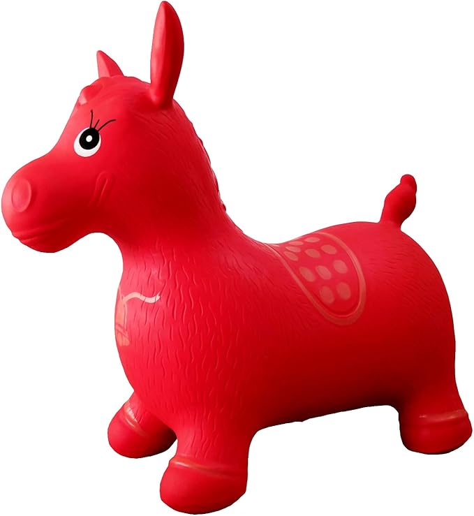AppleRound Inflatable Ride-on Bouncy Animal Hopper – Horse, Cow or Unicorn – Kids Space Hopper Bouncer with Hand Pump – Jumping Toy for Indoor/Outdoor Play