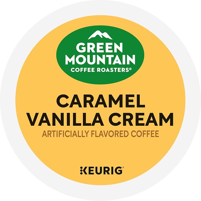 Green Mountain Coffee Roasters Caramel Vanilla Cream, Single-Serve Keurig K-Cup Pods, Flavored Light Roast Coffee Pods, 48 Count
