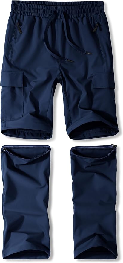 Boys Convertible Hiking Pants Kids Zip Off Scout Pants Youth Teen Boy Quick Dry Outdoor Fishing Waterproof Lightweight 4-18Y