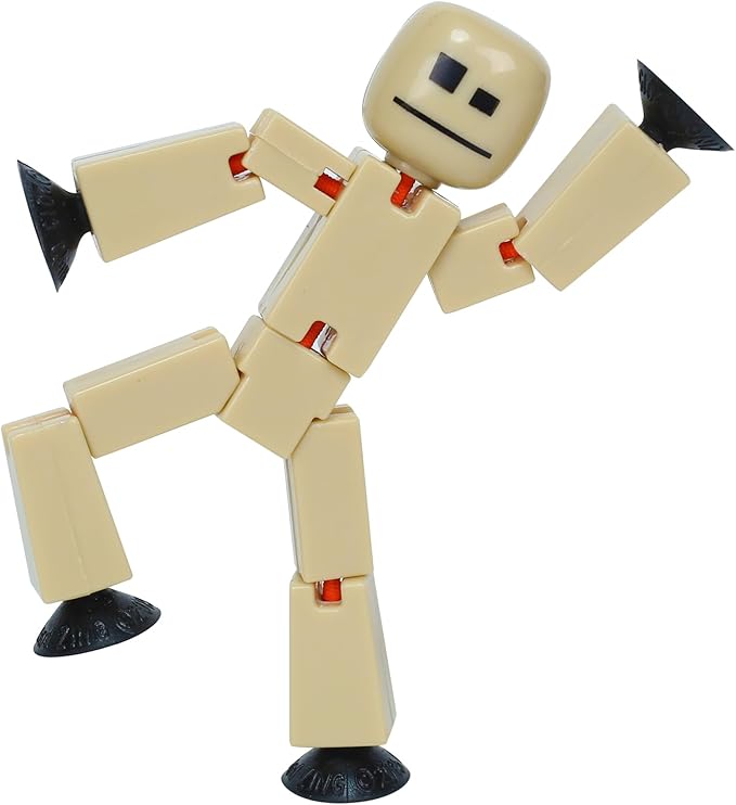 Zing StikBot Single Pack - Includes 1 StikBot - Collectible Action Figures and Accessories, Stop Motion Animation, Ages 4 and Up (Sand)