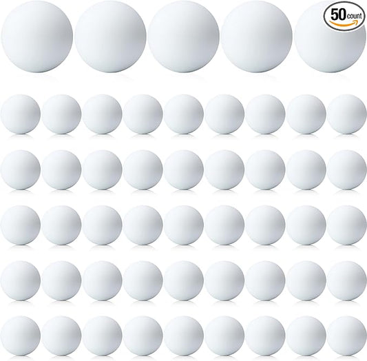 Sosation 50 Pack Lacrosse Ball Bulk 2.5 Inch Soft Rubber Motivational Stress Relief Massage Balls Myofascial Release Tools Muscle Knot Remover