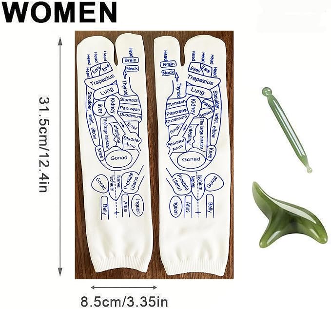 Reflexology Socks Set Reflexology Socks with Acupoint Massage Tool,Foot Relief and Acupressure Reflexology Foot Massage Socks (Women)
