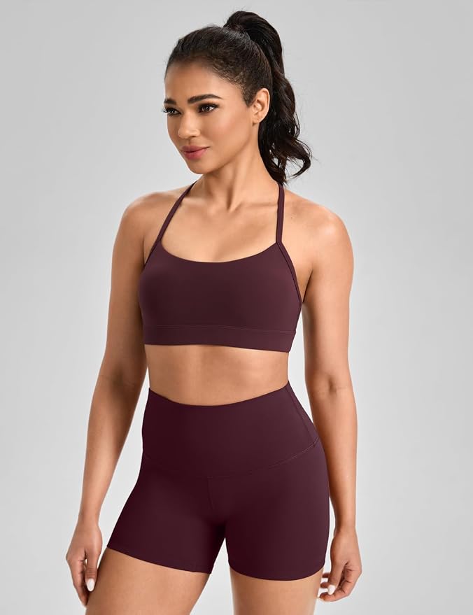HeyNuts to Freest Womens Y Back Sports Bra, Spaghetti Strap Racerback Low Impact Workout Yoga Tops Padded A-C Cups *Updated