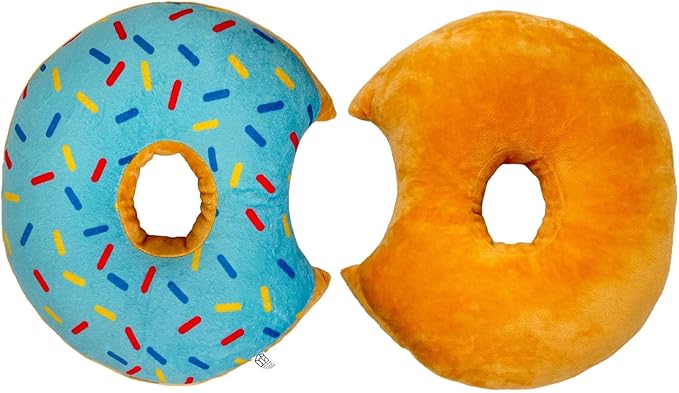 Donut Pillow for Ear Piercings - Comfortable Soft Ear Pillow for Side Sleeping - Reduces Ear Discomfort - Fun Decor, Stuffed Cushion and Toy, 14 Inches (Light)