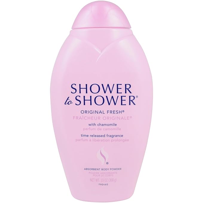 Shower to Shower Original Fresh Body Powder with Chamomile for Men & Women, Talc Free, Sweat Absorbing, Prevents Chafing & Odor, Deodorizing, 13 OZ (Pack of 4)
