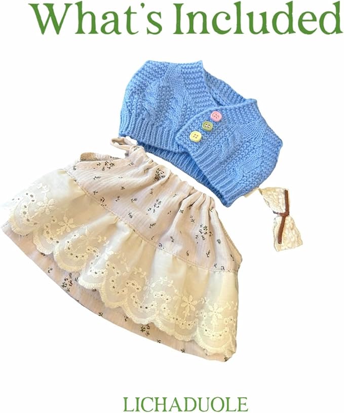 9-12"/31cm Plush Outfit 3-Piece Set for Bashful Series Teddy Bears Under 31cm Stuffed Animal Clothes（NO Doll）