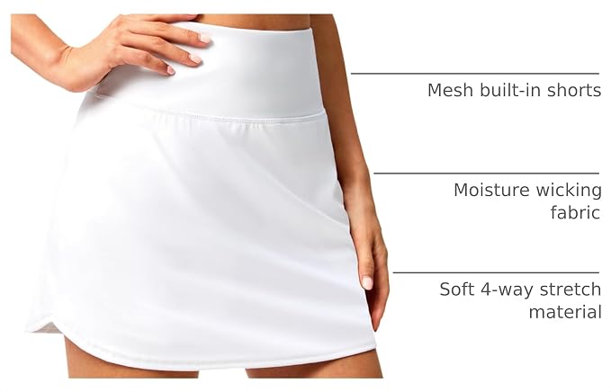 G Gradual 16"/18" Skorts for Women Golf Skirt with 2 Pockets Summer Casual | Built-In Shorts, High Waist, Soft 4-Way Stretch, Breathable Mesh Liner, Tennis Pickleball Athletic Wear, Easy To Match