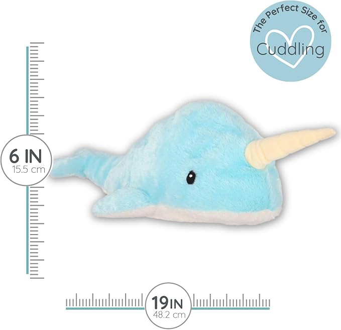 Warm Pals - Heatable Coolable Bedtime Comfort Plushie - Nori Narwhal - 1.5lbs - Cozy Microwavable Lavender Scented Plush Toys - Heated Stuffed Animal