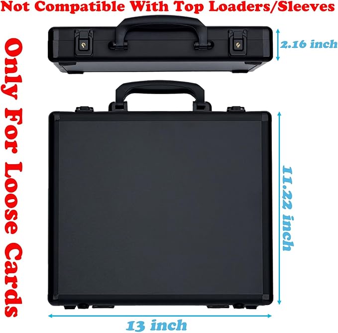 Azamou Premium 9-Pocket Hard Case Card Binder, 450 Cards Capacity for TCG MTG YGO Sports Cards, Sleeve-Free & Not Compatible with Top Loaders/Sleeves (Black – Only for Loose Cards)