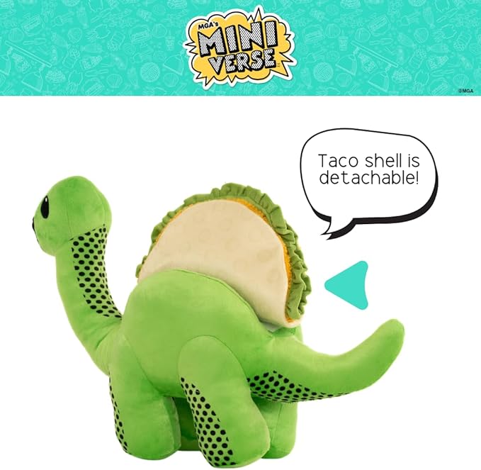 Franco Collectibles Miniverse Food Taco Shell Dinosaur Bedding Super Soft Cozy Detachable Cuddle Pillow, (Officially Licensed Product)