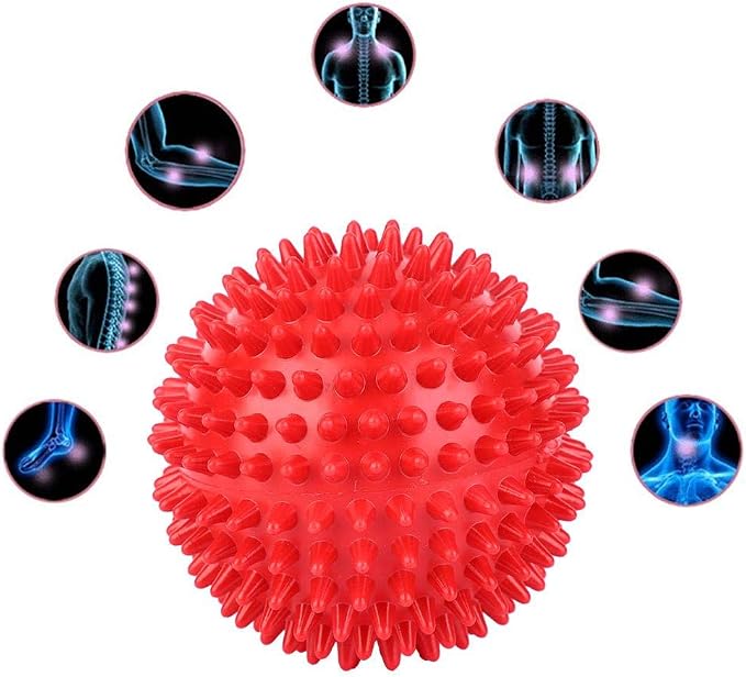 Germerse Massage Ball Spiky Massage Roller Ball for Trigger Point Therapy, Muscle Knot Remover(S-Red) for Yoga Supplies