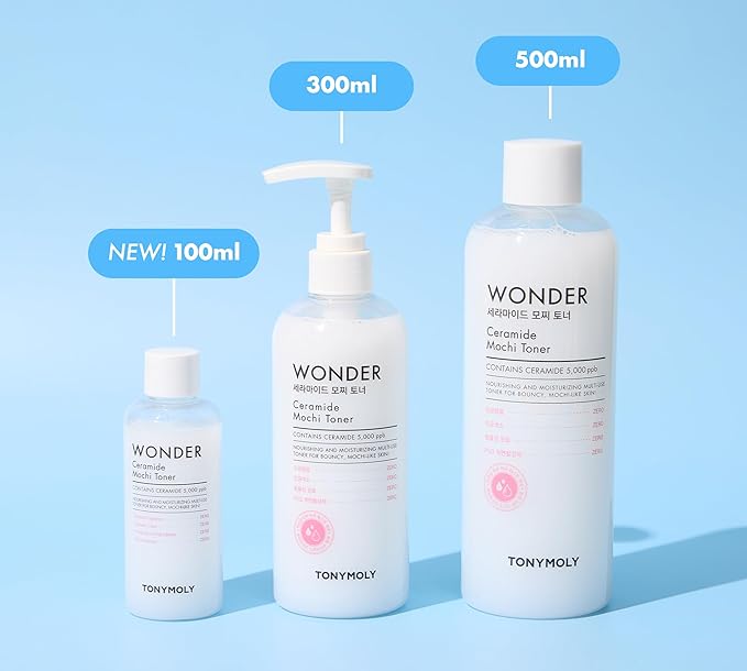 TONYMOLY Wonder Ceramide Mochi Toner – Hydrating & Moisture Barrier Repair Toner with Ceramides, Vitamin B & Hyaluronic Acid – Alcohol-Free Korean Skincare for Soft, Plump, Healthy Skin