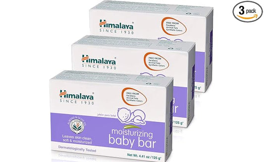 Himalaya Moisturizing Baby Bar, Mild and Moisturizing Bar Soap for Baby, 4.41 oz, 3 Pack