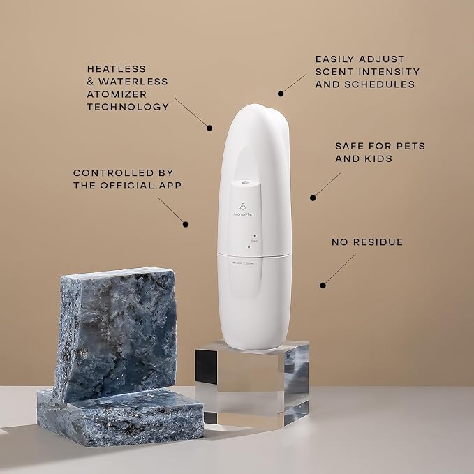 AromaPlan 2026 Plug in Diffuser, Fragrance Included | 2 Scents + Sample kit Included, Bluetooth App,Waterless, Cold air techonology, 500sq ft quiet and no mess