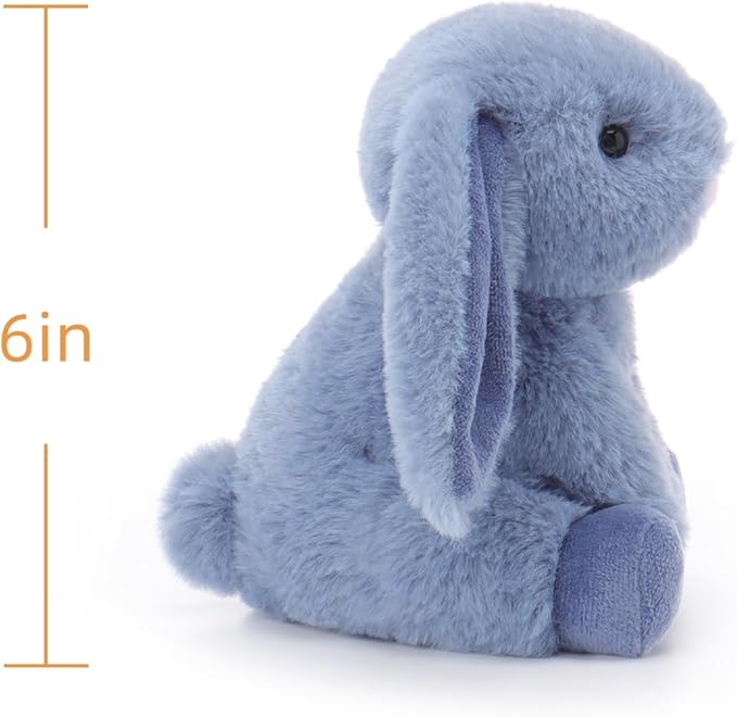 Apricot Lamb Navy Blue Bunny 15cm Stuffed Animals for Kids, Soft Cute Plush Toys for Baby Girl and Boy, 6 Inches