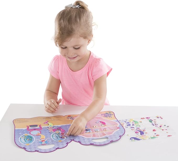 Melissa & Doug Puffy Sticker Pads Set: Fairy, Dress-Up, and Mermaid - 216 Reusable Stickers