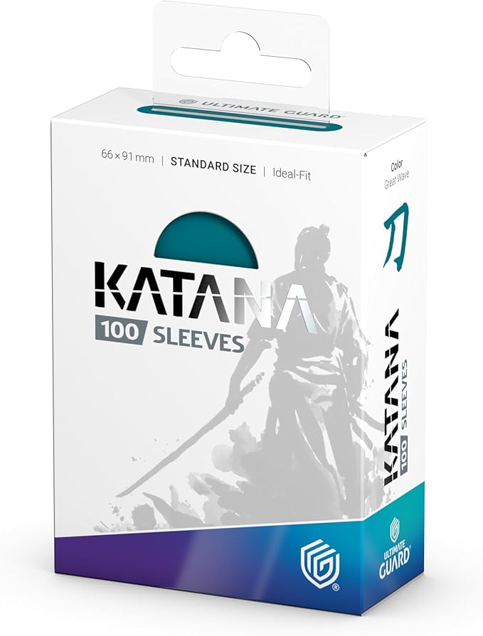 Ultimate Guard Katana Card Sleeves: 100 Standard Size TCG Sleeves, 66 x 91mm, Great Wave Back, Tournament Quality, No PVC & Acid-Free, High Clarity