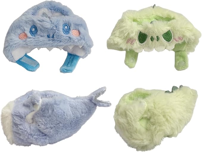 Green Dinosaur Doll Clothes for Dolls 17cm, Blue Shark Designer Clothes Outfits for Plush Dolls 7 Inch
