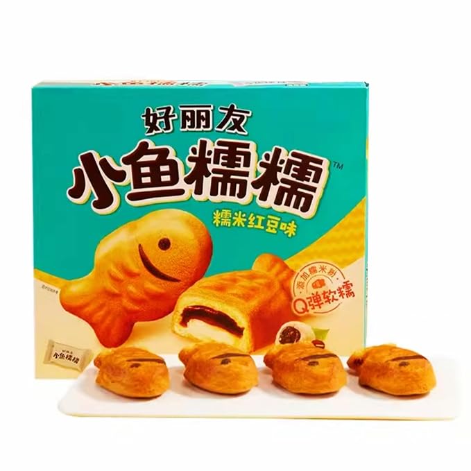 Taiyaki, Glutinous rice red beans flavor, Japanese Sweets Wagashi, Traditional Asian Dessert Snacks, Suitable for Afternoon Tea ＆ Daily Snack, 6 cake (1 Box)