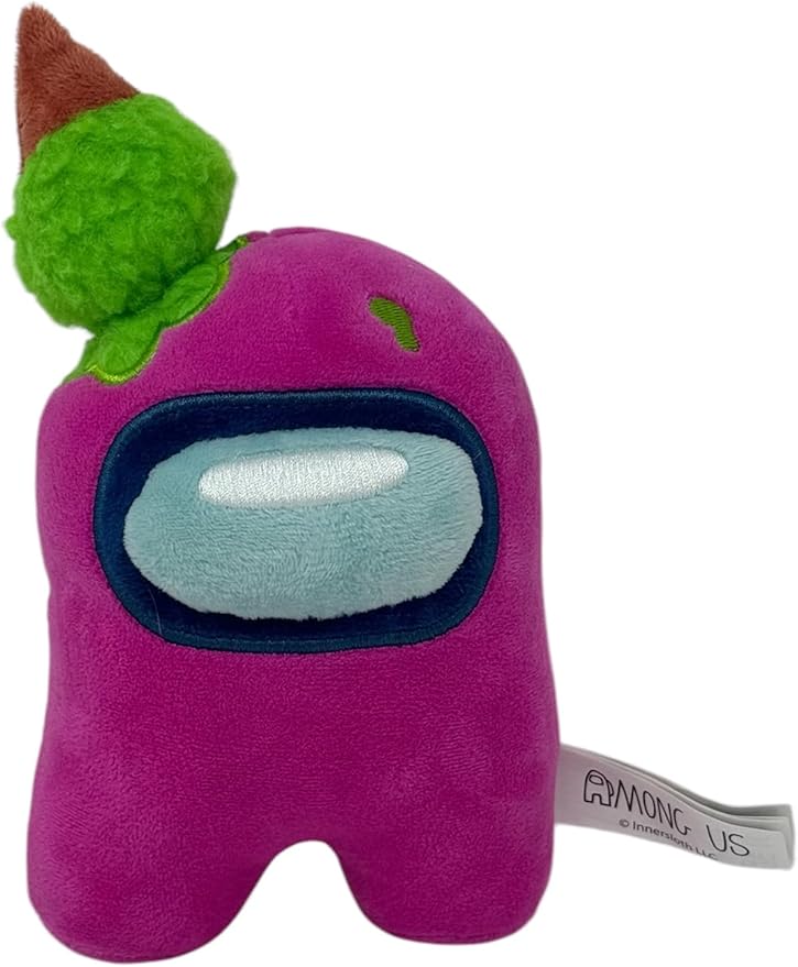 Just Toys Among US 6″ Plush – Pink w/Ice Cream | Officially Licensed Crewmate Toy | Soft & Collectible Gaming Plushie