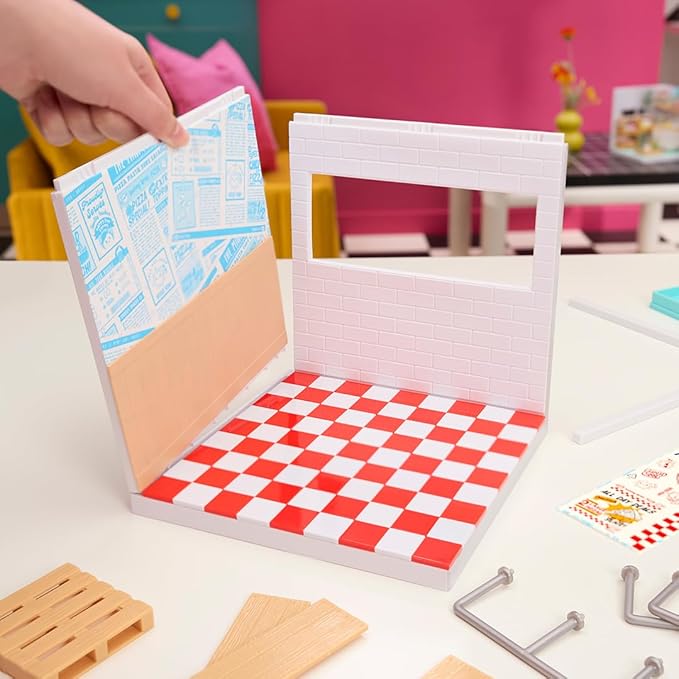 MGA's Miniverse Make It Mini Spaces Pizza Shop, Building Set, Customize, DIY Crafts, Rooms, Hobby, Collectors, Display, Gifts, 8+