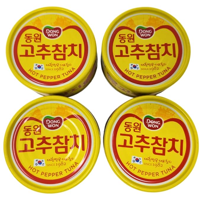 Dongwon Tuna in Hot Pepper Sauce with Vegetables, 150g (4 Pack)