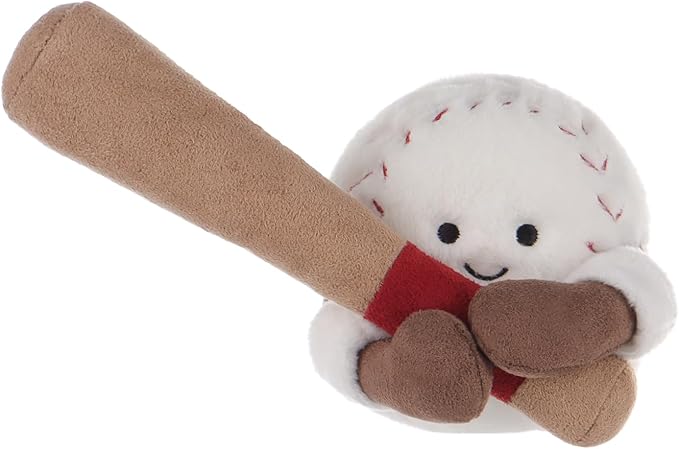 Apricot Lamb Happy Baseball Stuffed Animals for Kids, Soft Cute Plush Toys for Baby Girl and Boy, Fluffy Happy Baseball