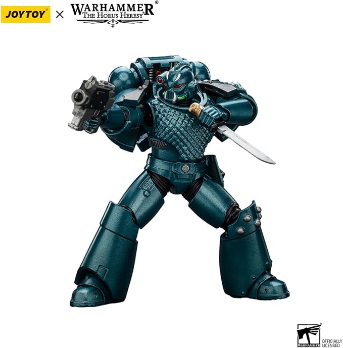 JOYTOY Warhammer The Horus Heresy Alpha Legion Headhunter with Banestrike Combi-Bolter and Power Dagger - 1:18 Scale 4.72in Action Figure Mecha Joy Toy Collection Model