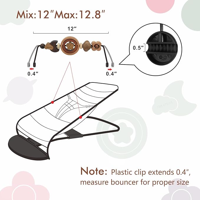Baby Bjorn Bouncer Toy Bar - Toy Bar for Baby Bouncer Soft & Bliss, Easy to Attach and Remove, 360°Rotating Natural Wooden Toys, Exciting Design for Curious Babies, Circular Natural Wood