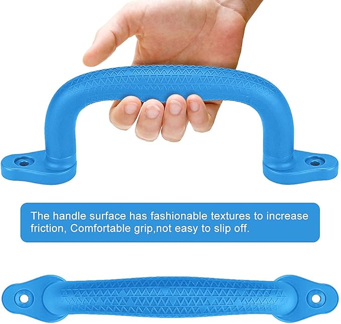 Dolibest 8-Pack Safety Handles for Swing Sets & Playsets - Monkey Bars with Anti-Skid Grip with Finger Indentations, Plastic Grab Handles, Easy Mounting for Climbing Frames, Playhouses, Treehouses
