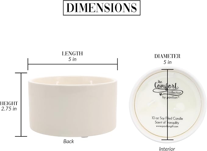 Pavilion Gift Company - Love Lives Here - 10 oz Soy Wax Ceramic Vessel Candle Housewarming Apartment-Warming Gift Present Neutral Home Decor