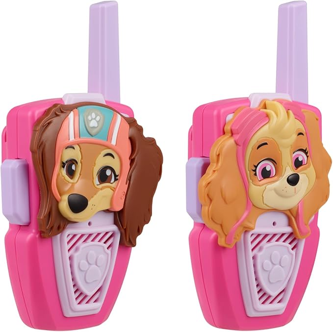 eKids Paw Patrol Skye Liberty Walkie Talkies for Kids, Static Free and Extended Range, Indoor and Outdoor Toys (Skye Liberty)