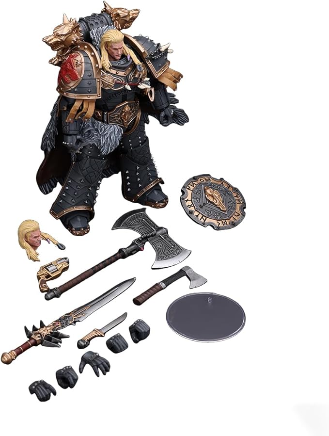 JOYTOY1/18 Warhammer The Horus Heresy Action Figure Space Wolves Leman Russ Primarch of The VIth Legion Collection Model Birthday Gift 7.09 inch 15+