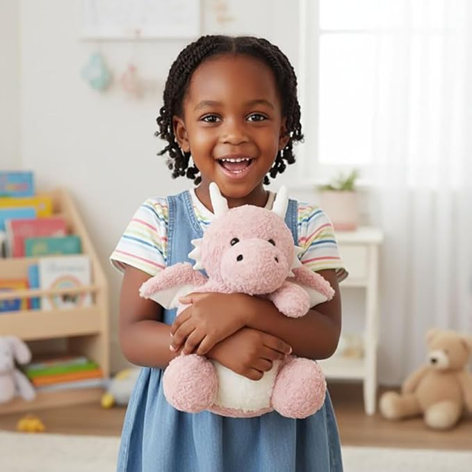 Dragon Stuffed Animals Soft Plush Cute Dragon Doll for Boys Girls 7.8in (Corn Dragon Pink)