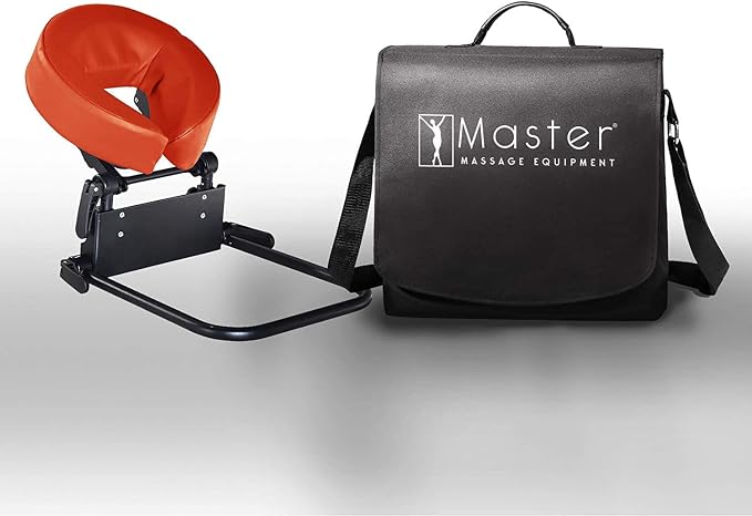 Master Massage Home Massage Headrest Kit Professional for Bed, Adjustable Headrest & Pu Face Cushion for Private Masseuse, Face Down Pillow Mattress Top Massage Kit Family Use (Red)