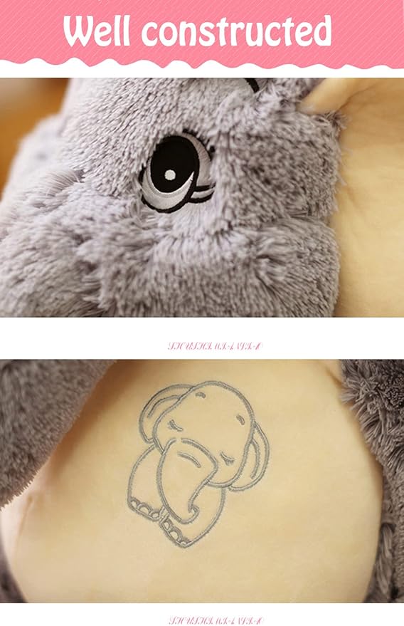 Elephant Stuffed Animal Big 15'',Small Stuffed Elephant Plush Toy,Soft Huggable Elephant Plush Cute Elephant Plush Toy for Girls Boys Kids Babies,Gifts for Birthday Mother's Day Christmas