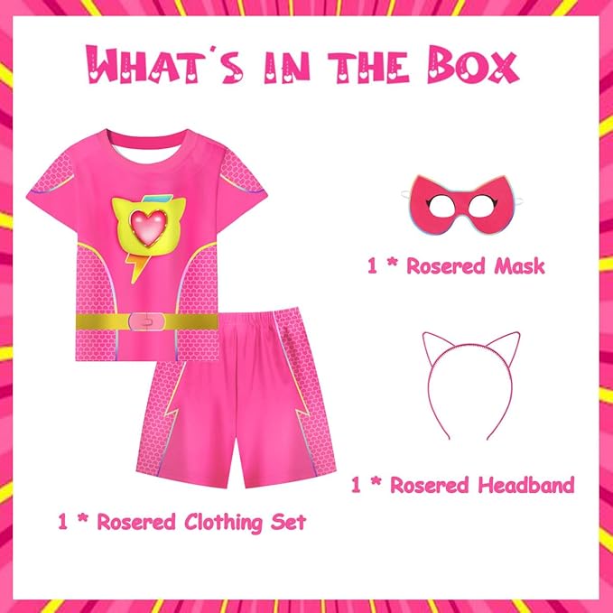 ACoiay Kids Kitties Daily Outfit with Mask and Headband for 2-8 Years