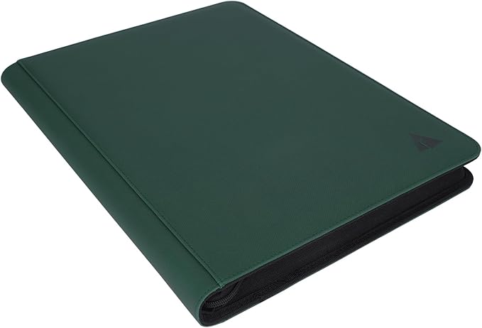 Premium 16-Pocket 1000 Card Binder, Ringless Trading Card Album Folder - Side Loading Black Page Pocket Binder for TCG -Forest Green