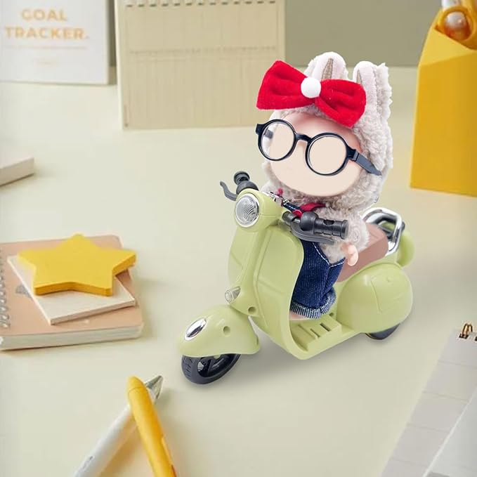 Accessories for 17cm Doll - Scooter Toy with LED Lights & Music, Cute Motorcycle Toy for Dolls, Decor Desktop Ornaments for Doll Collectors