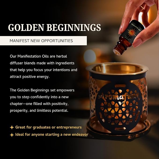Bring Positivity, Success & Prosperity, & New Beginnings Oils | 3 x 10ml | Ideal for Fresh Starts, Inviting Positive Change etc| Manifestation & Mindfulness