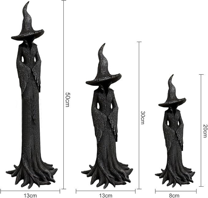 Cracker Barrel Witch Statue, Gothic Halloween Resin Figurine, Halloween Witch Figurines, Indoor Tabletop Display Figure, Home Office Holiday Party Decoration Ornament (12'')