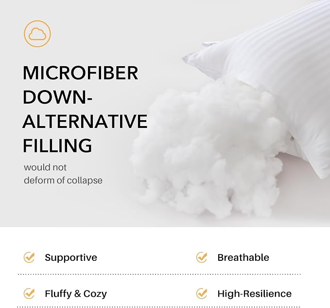 Oubonun Premium Striped Body Pillow | Breathable Cooling Cotton Cover, Soft and Fluffy 3D Down Alternative Microfiber Filled, Long Bed Pillow for Side Sleepers