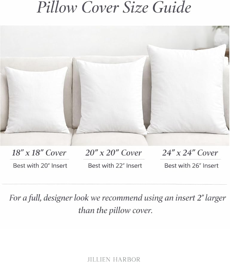 “The Juliet” Floral Block Print Pillow Cover – Soft Blue and Off-White Decorative Throw Pillow Cover – Grandmillennial Home Decor, 24" x 24"