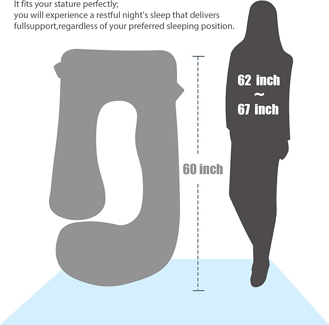BATTOP Pregnancy Pillow for Sleeping,Full Body Maternity Pillow with Removable Washable Cover,Support for Back,Hips,Legs,Belly for Pregnant Women