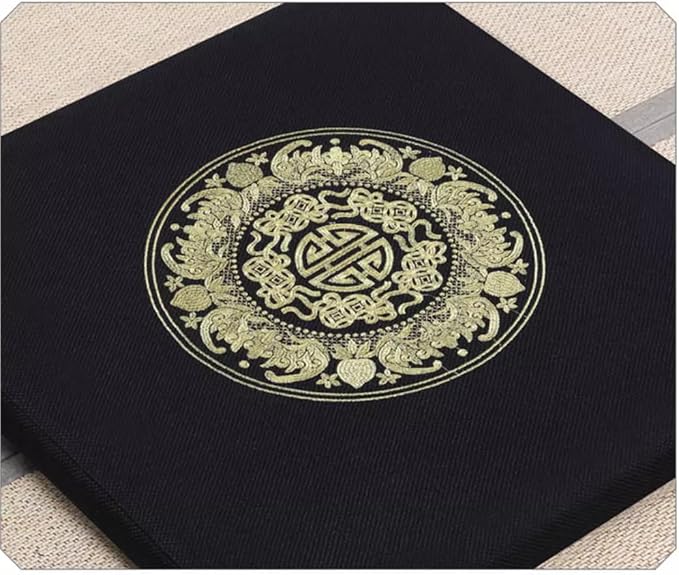 Square Meditation Cushion Mat Set with Washable Cotton Linen Cover, Larger Thick Yoga Mat Bolster Floor Pillows Seating for Adults Upgraded Meditation Accessories yellow-70 * 5cm